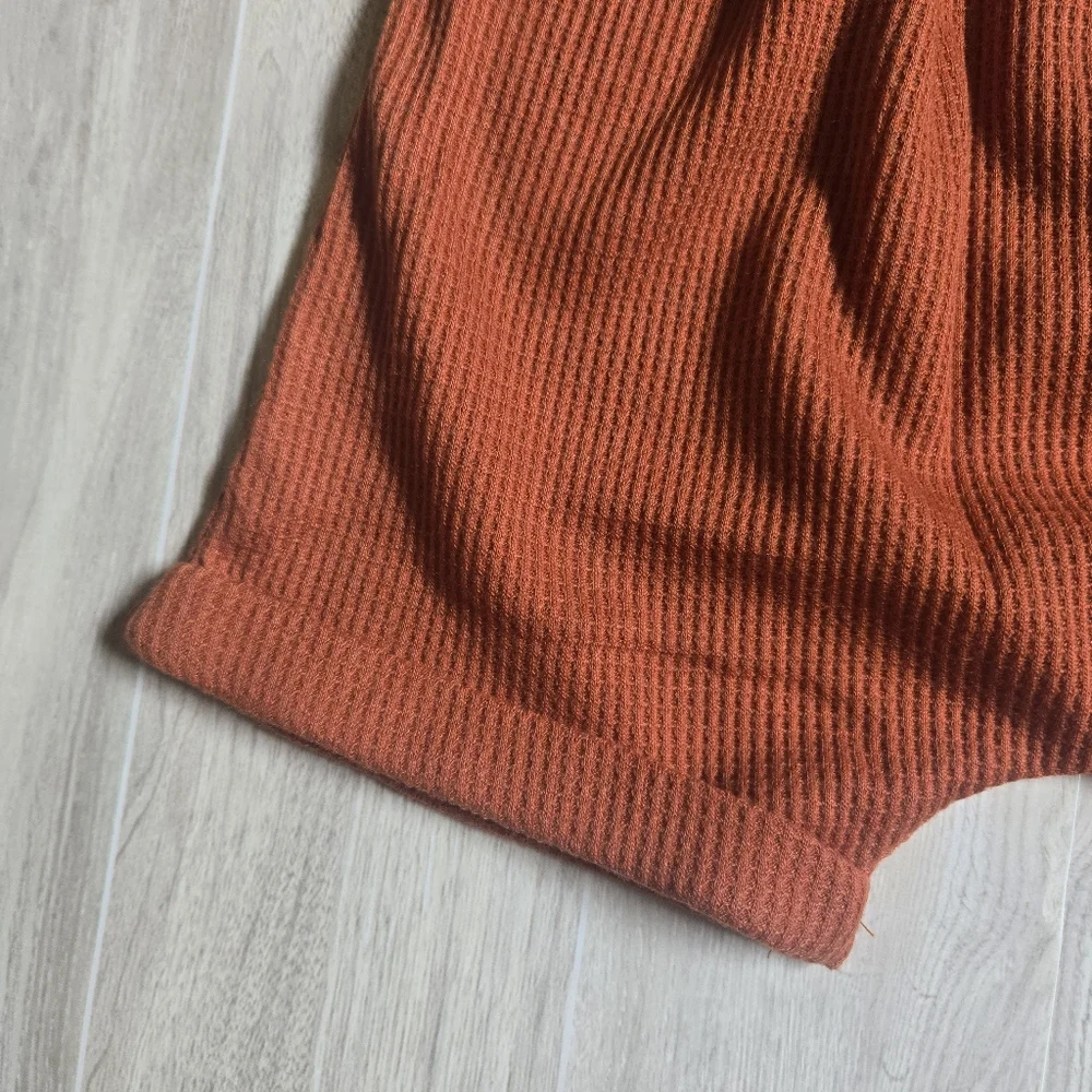 Toddler Boy Girl Waffle Knit Shorts Burnt Orange Textured Boho Bottoms 18-24M